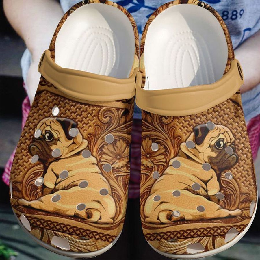 Pug Wooden Crocs Clog Shoes