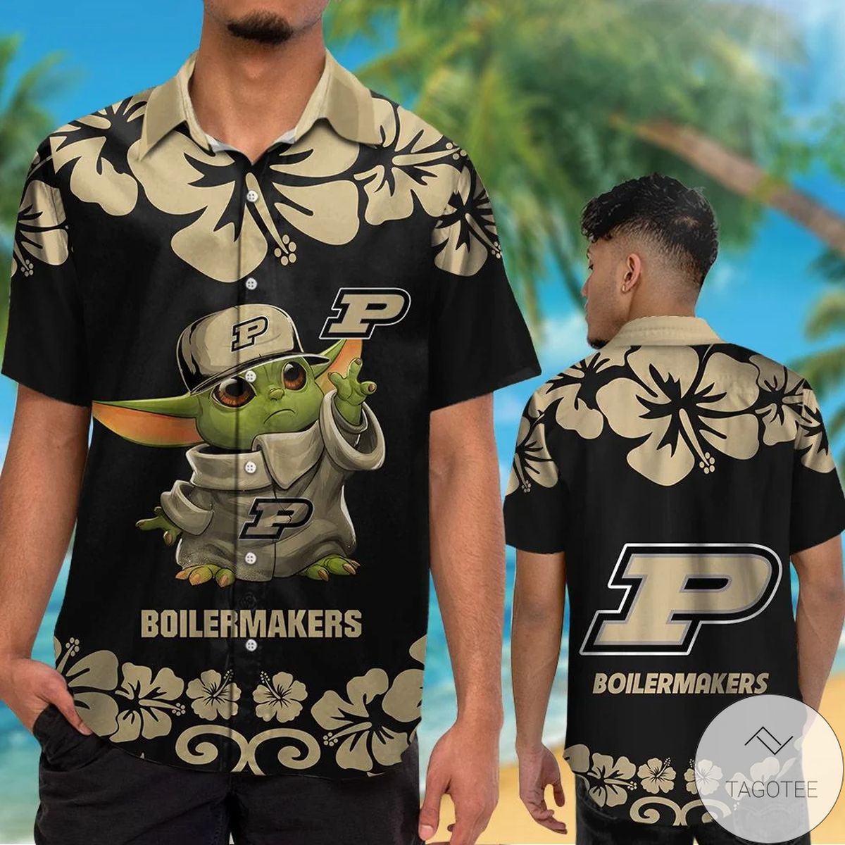 Purdue Boilermakers Baby Yoda Hawaiian Shirt