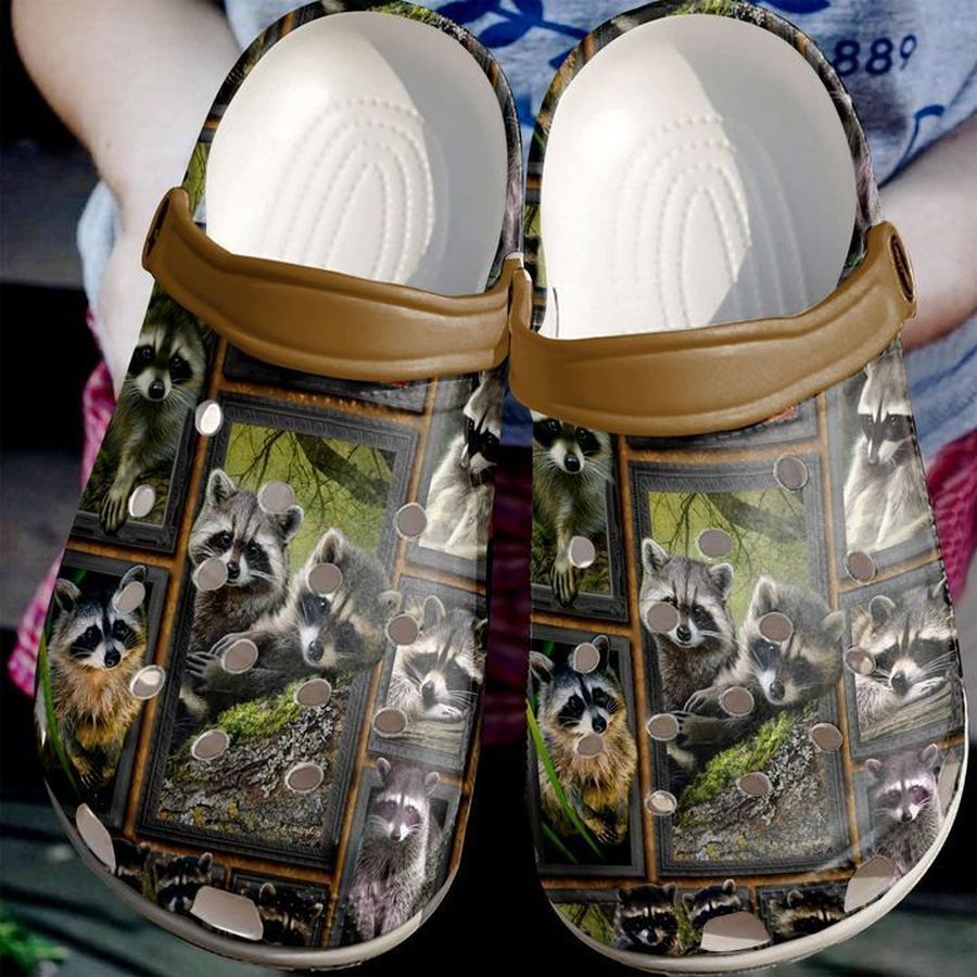 Racoon Pattern Sku 2022 Crocs Clog Shoes