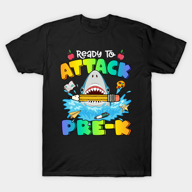 Ready To Crush Pre-K Shark Back To School Colorful Boys Girls T-shirt, Hoodie, SweatShirt, Long Sleeve