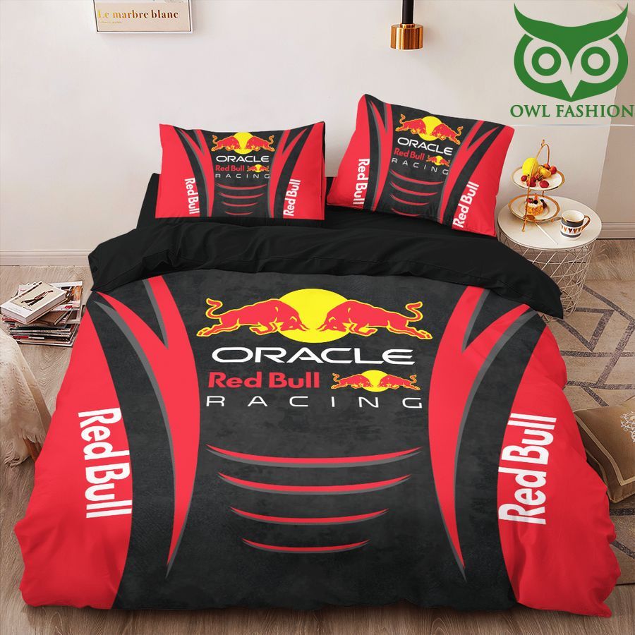 Red Bull racing black and red motor Bedding Set