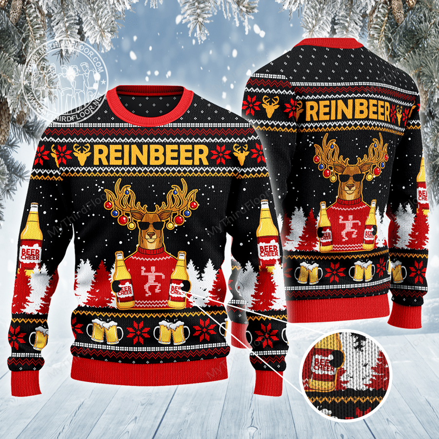 Reinbeer Beer Lovers Christmas Gift Ugly Christmas Sweater.png