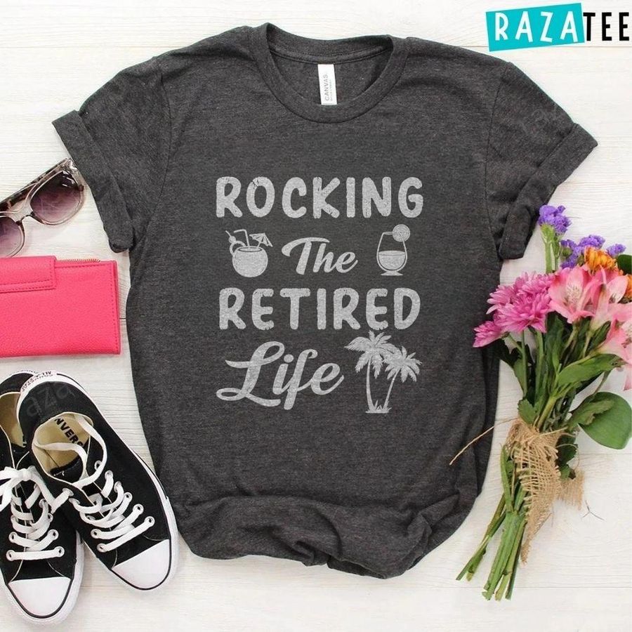 Retirement Retro vintage Rocking The Retired Life Funny Shirt