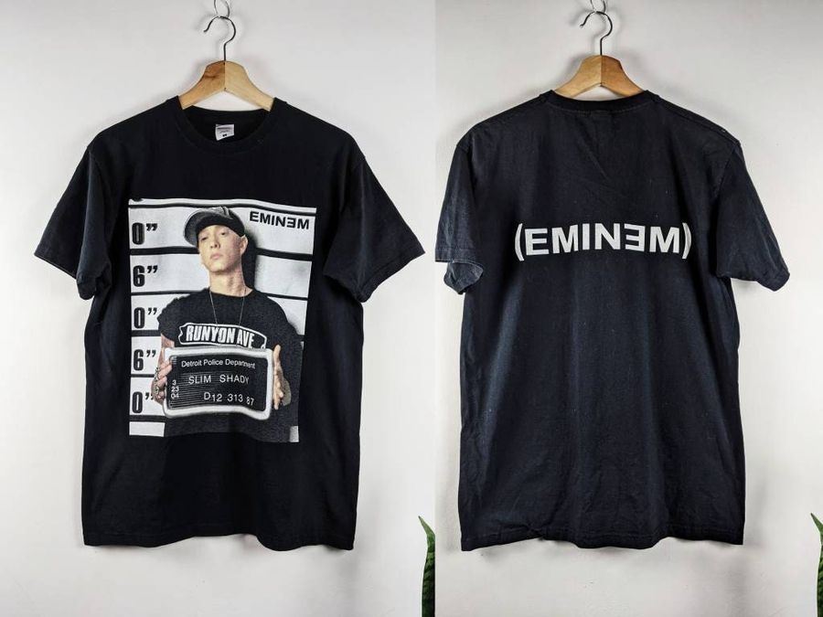 Retro Design Eminem Merch Double Side 2000s Vintage Unisex T-Shirt