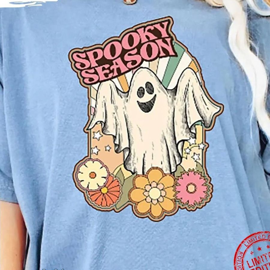 Retro Spooky Season Cute Ghost Halloween Shirt