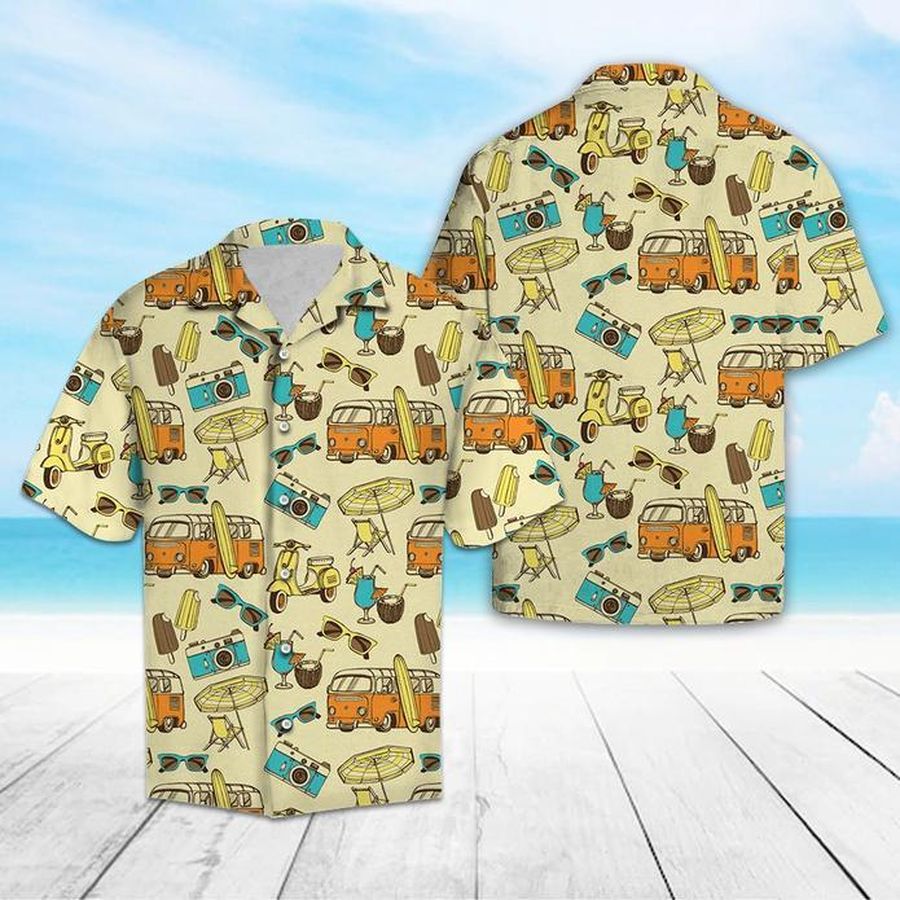 Retro Summer Vacation Hawaiian Shirt Pre10471, Hawaiian shirt, beach shorts, One-Piece Swimsuit, Polo shirt, Personalized shirt, funny shirts
