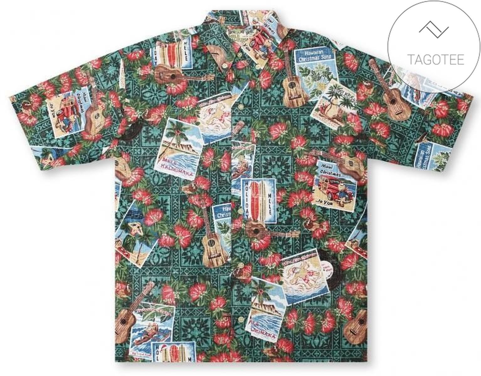 Reyn Spooner Hawaiian Christmas 2017 Emerald Mens Aloha Shirt