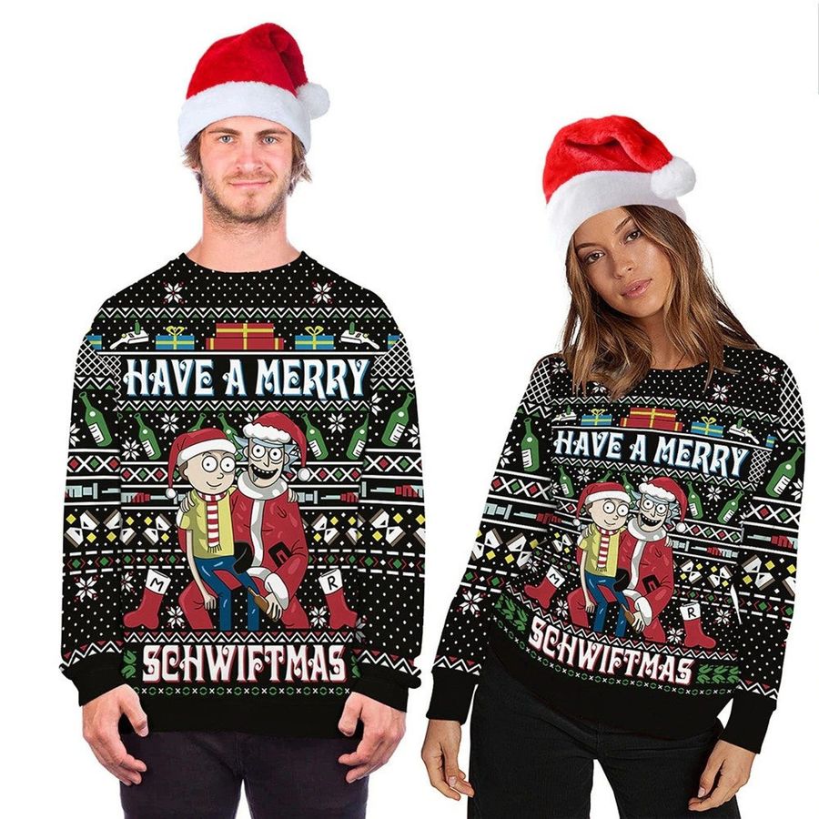 Rick And Morty Merry Christmas Ugly Christmas Sweater All Over