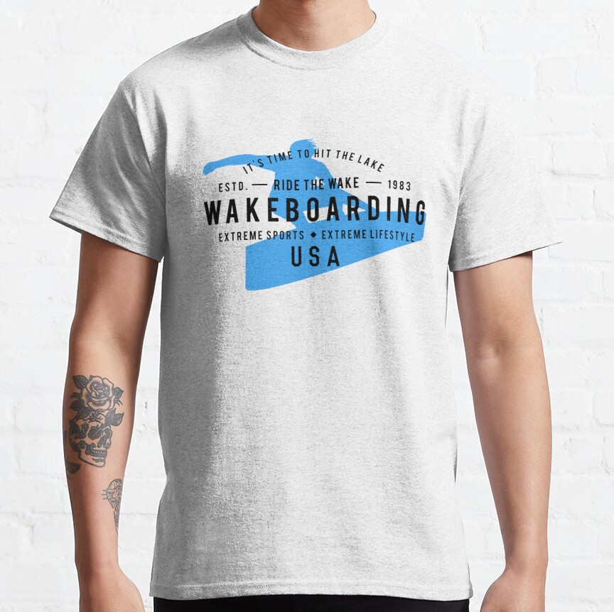 Ride The Wake Wakeboarding Classic T-Shirt