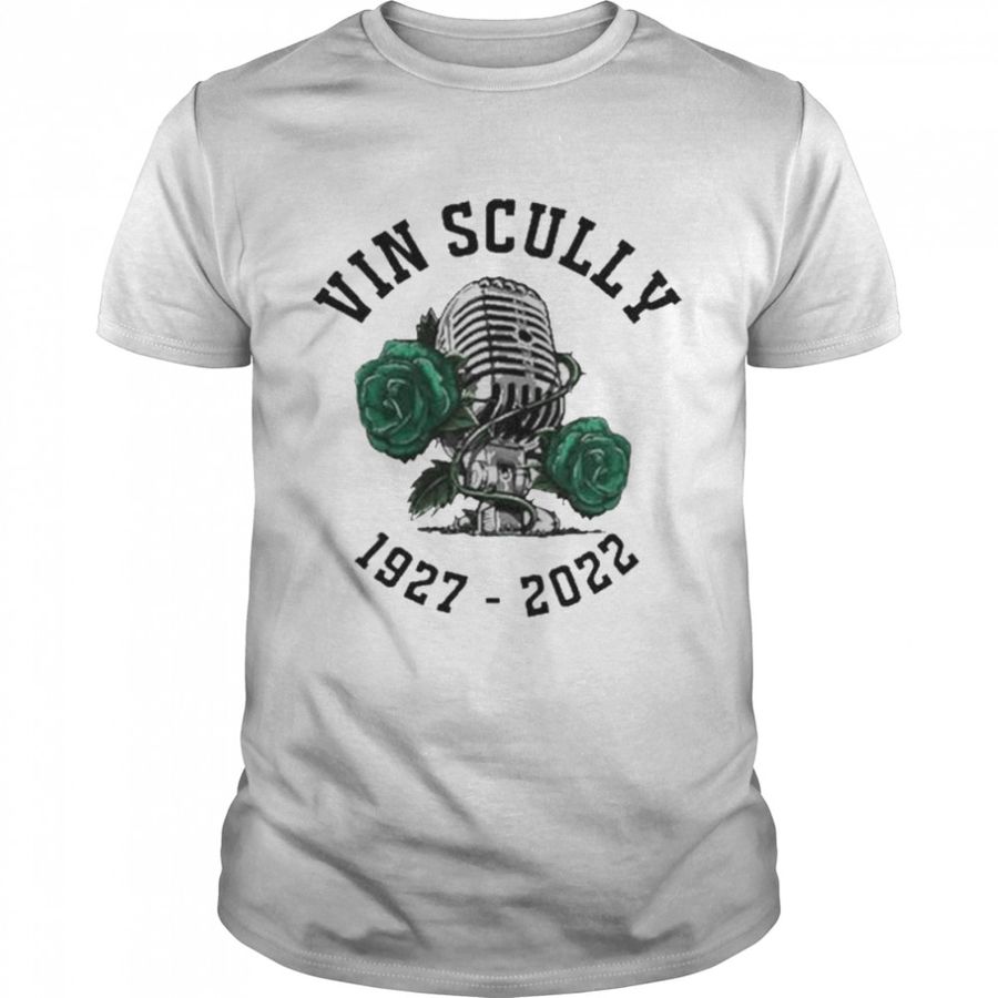 Rip Vin Scully Microphone Rose 1927-2022 Shirt