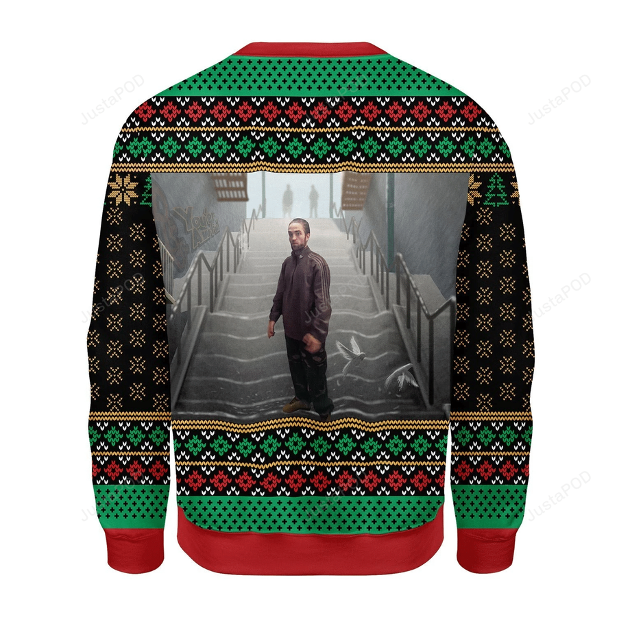 Robert Pattinson Standing In A Kitchen Ugly Christmas Sweater All.png