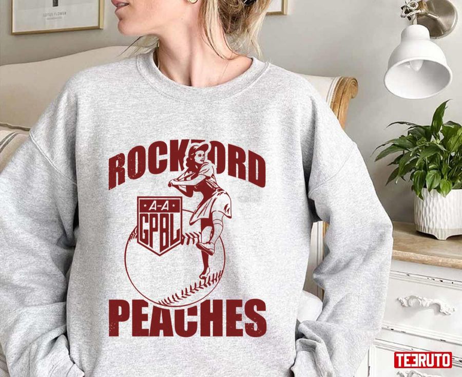 Rockford Peaches Baseball Art Unisex Sweatshirt