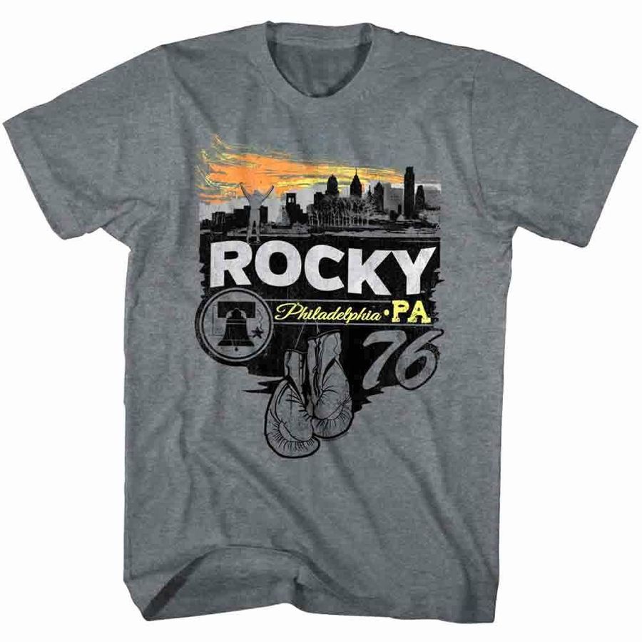 Rocky Philadelphia Cityscape 1976 Men's T Shirt, hoodie