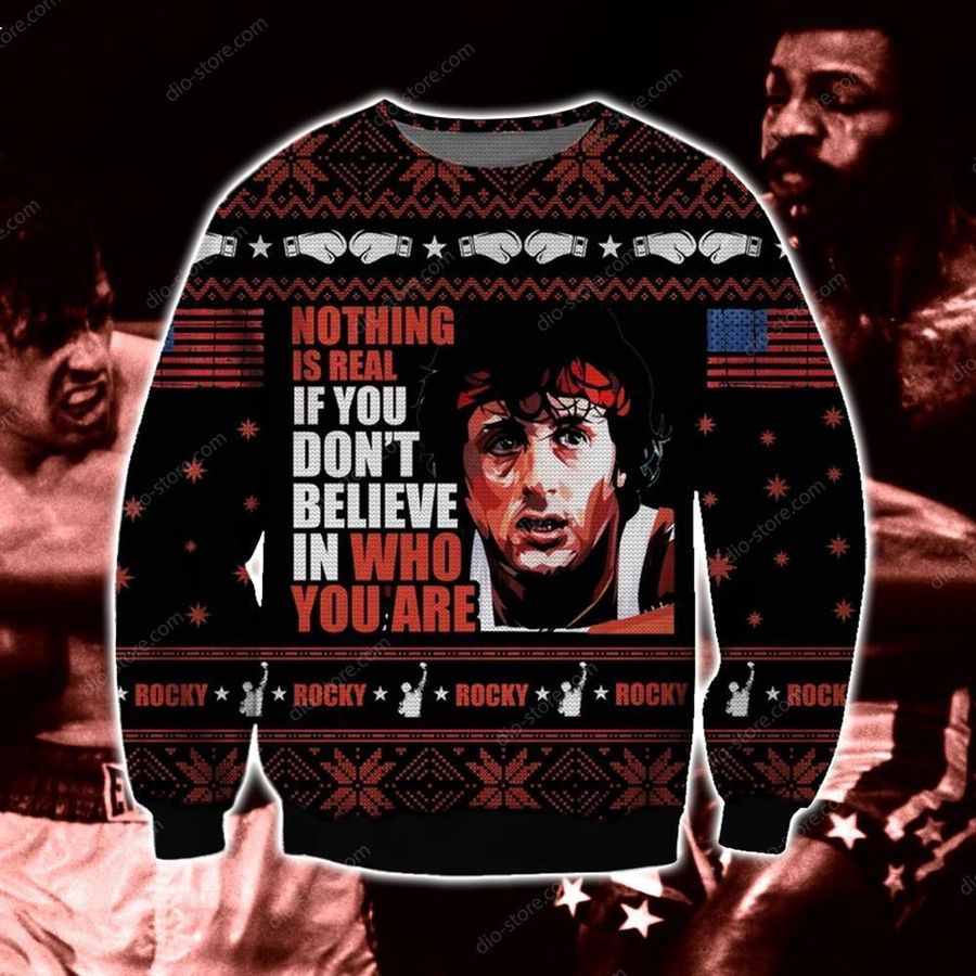 Rocky Ugly Christmas Sweater All Over Print Sweatshirt Ugly Sweater