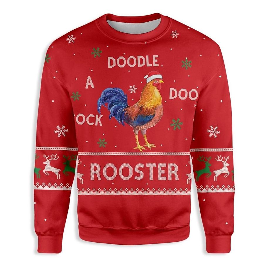 Rooster Christmas Ugly Christmas Sweater All Over Print Sweatshirt Ugly
