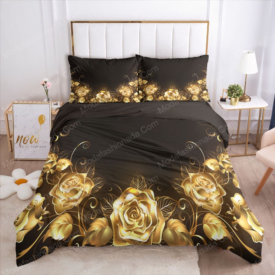 Rose Gold Bedding Set Duvet Cover 3D New Luxury Twin Full Queen King Size Comforter Cover