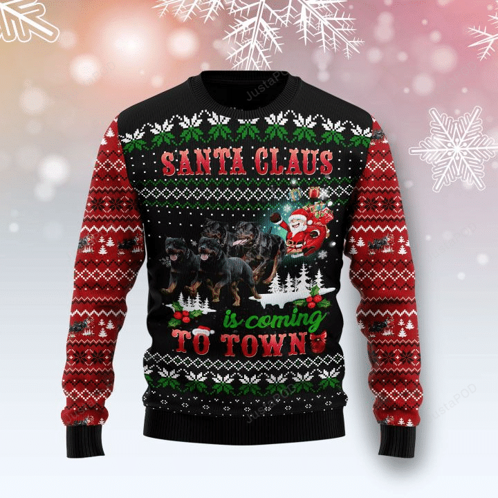 Rottweiler Town Christmas Ugly Christmas Sweater Ugly Sweater Christmas Sweaters