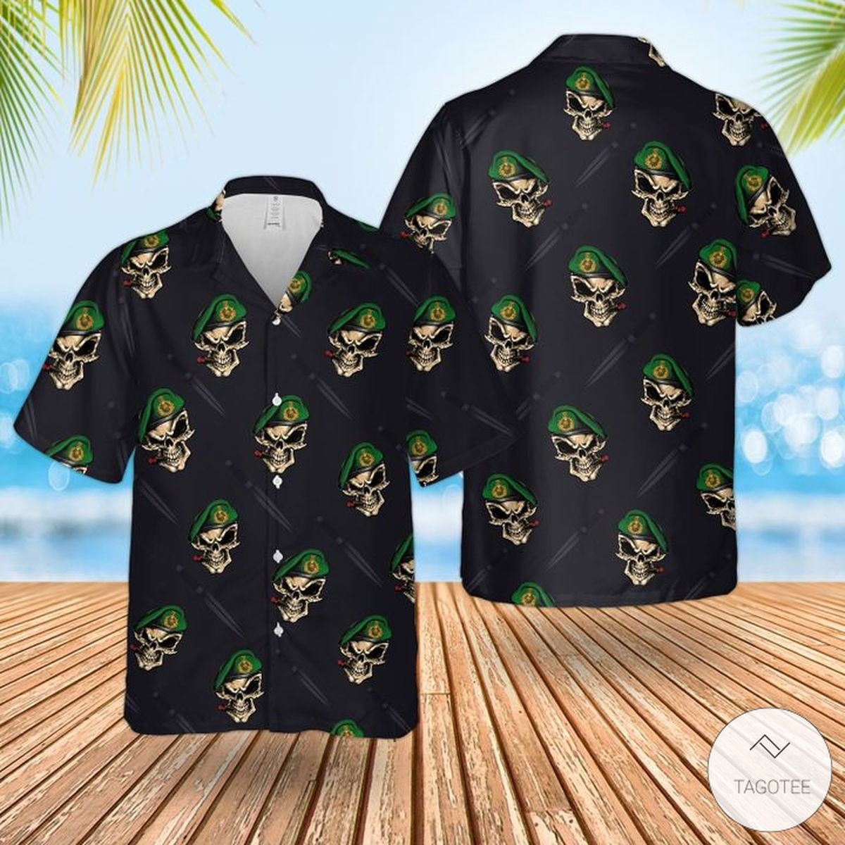 Royal Marines Commando Skull Dagger Hawaiian Shirts