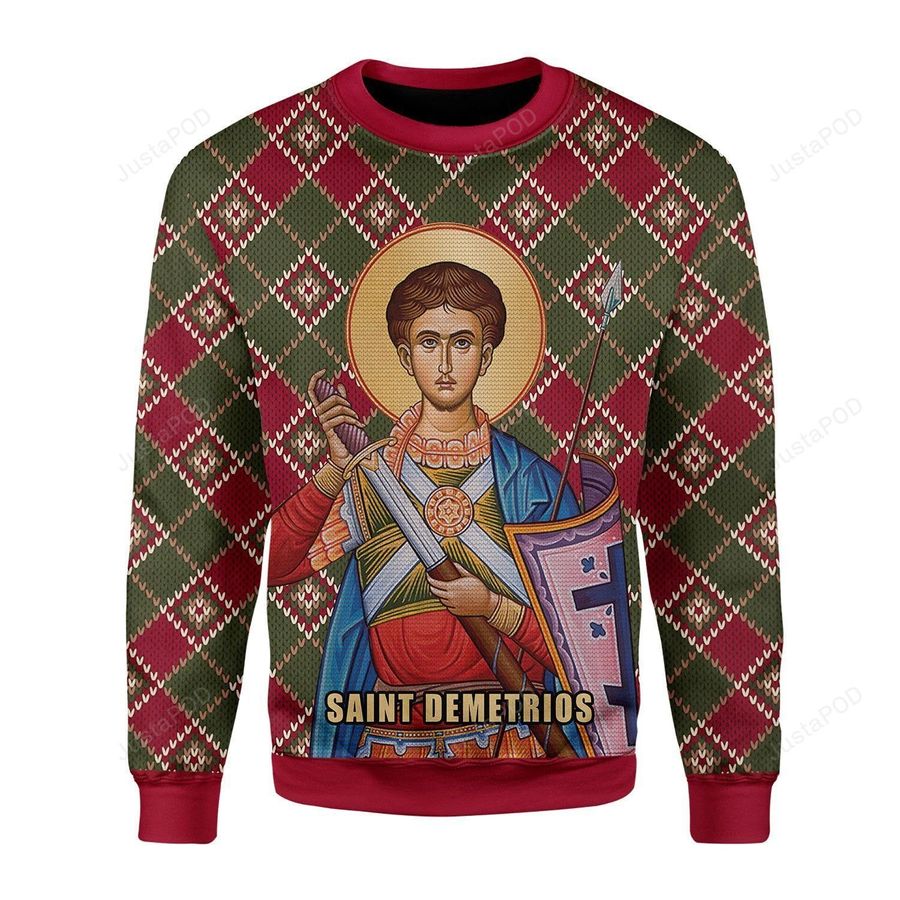 Saint Demetrios Ugly Christmas Sweater All Over Print Sweatshirt Ugly
