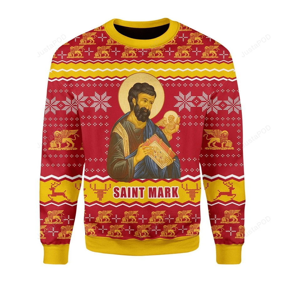 Saint Mark The Evangelist Ugly Christmas Sweater All Over Print.png