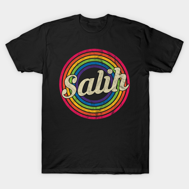Salih - Retro Rainbow Faded-Style T-shirt, Hoodie, SweatShirt, Long Sleeve
