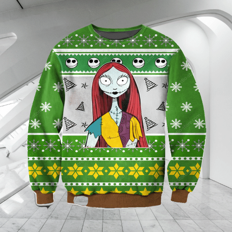 Sally  Jack Skellington Ugly Christmas Sweater All Over Print.png