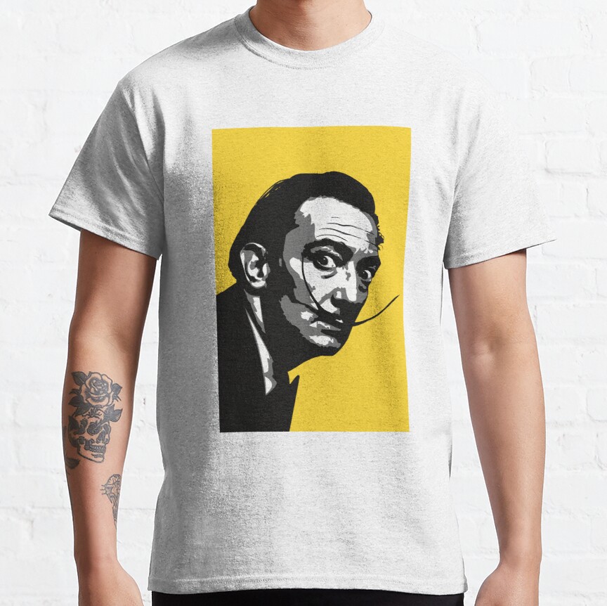Salvador Dali Poster Art Yellow Background Classic T-Shirt