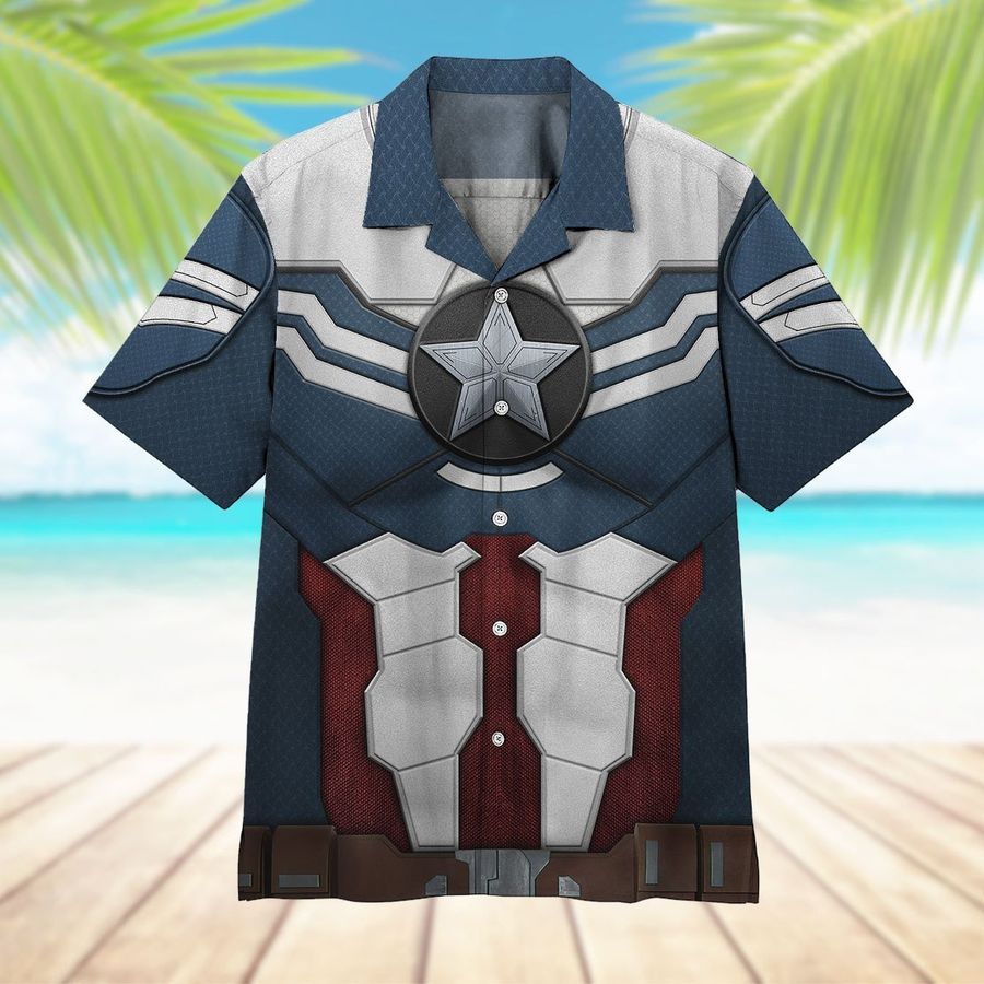 Sam Wilson Captain America Custom Hawaiian Shirt Pre11779, Hawaiian shirt, beach shorts, One-Piece Swimsuit, Polo shirt, Personalized shirt