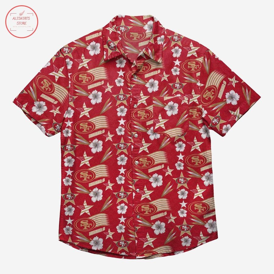 San Francisco 49ers Americana Hawaiian Shirt