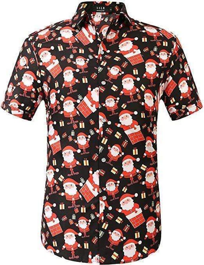 Santa Claus Holiday Party Christmas Hawaiian Shirt Pre11952, Hawaiian shirt, beach shorts, One-Piece Swimsuit, Polo shirt, Personalized shirt