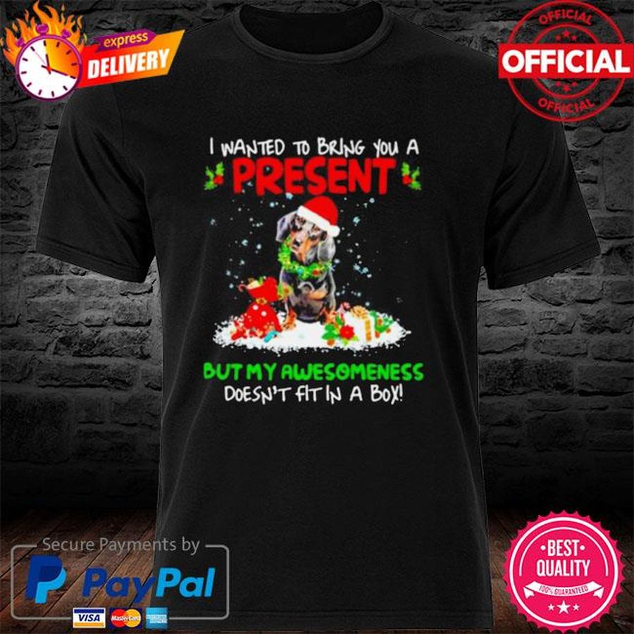Santa Dachshund I Wanted Bring You A Present But My Awesomeness Doesn’t Fit In A Box Christmas Sweater