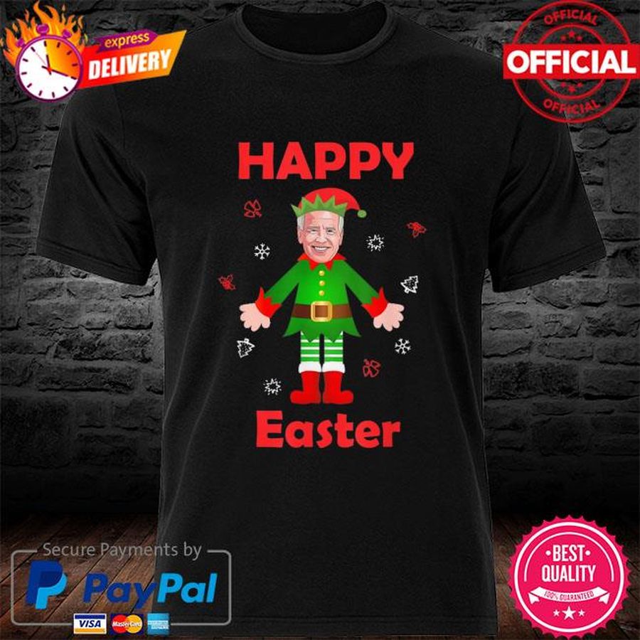 Santa Elf Joe Biden Happy Easter Merry Christmas Tee Shirt