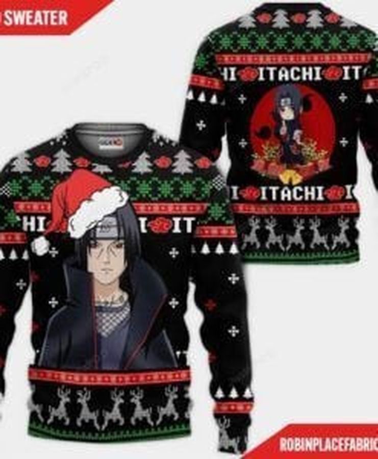 Santa Itachi Naruto Ugly Christmas Sweater All Over Print Sweatshirt