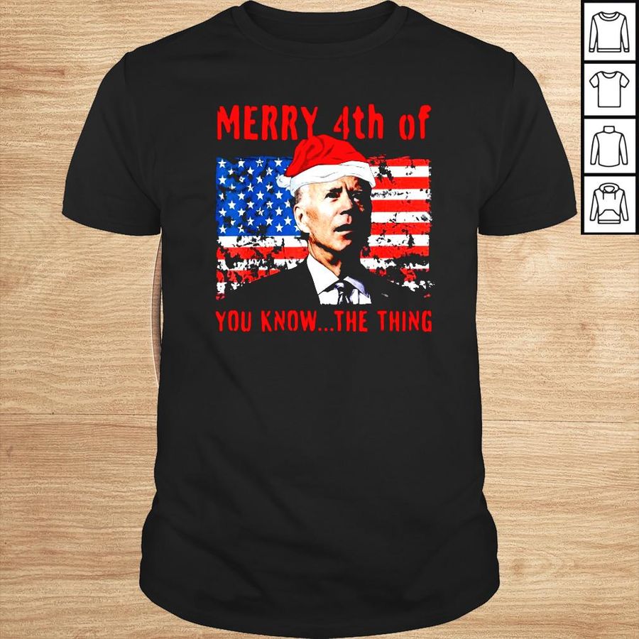 Santa Joe Biden merry 4th of you know the thing American flag shirt