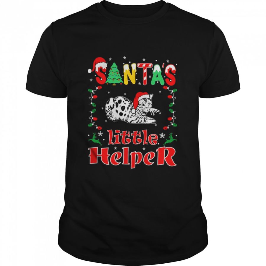 Santas Little Helper Bengal Cat Pets Christmas Shirt, Tshirt, Hoodie, Sweatshirt, Long Sleeve, Youth, funny shirts, gift shirts, Graphic Tee