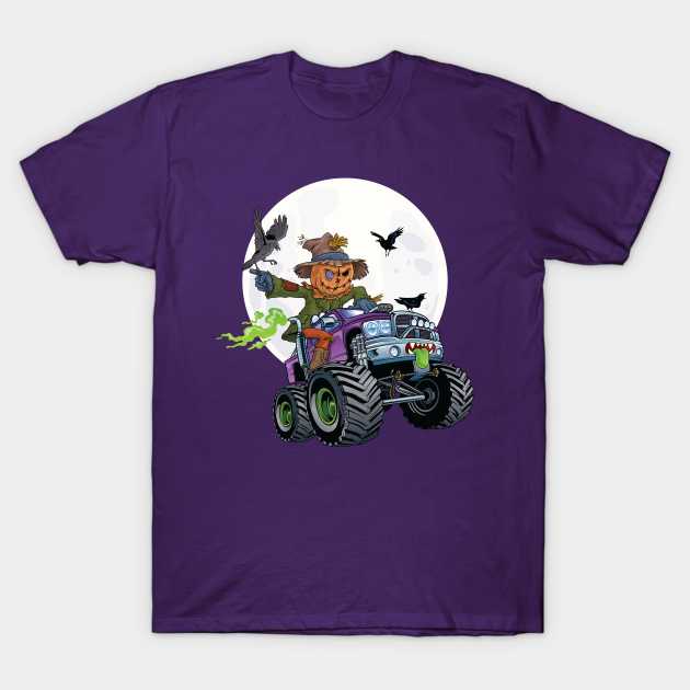 Scarecrow Monster Truck Creepy Halloween Jack O Lantern Kids T-shirt, Hoodie, SweatShirt, Long Sleeve