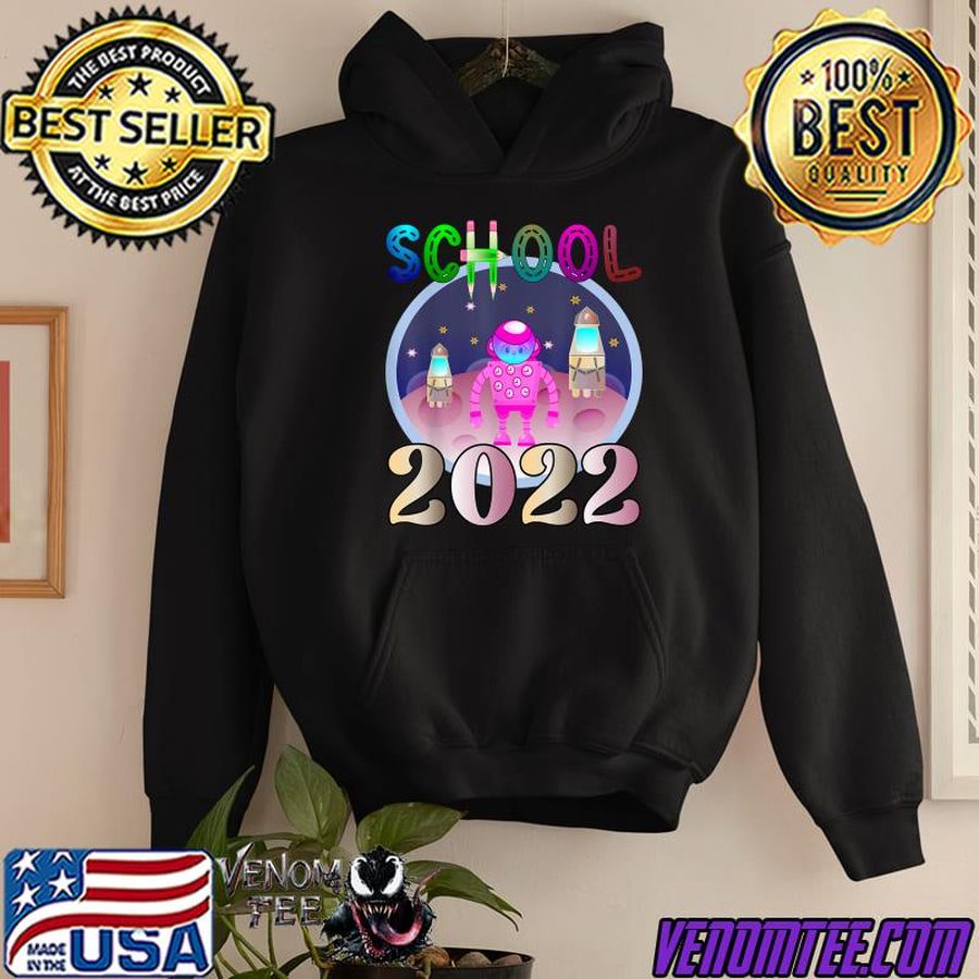 School 2022 sloth bear space astronaut rockets  T-Shirt