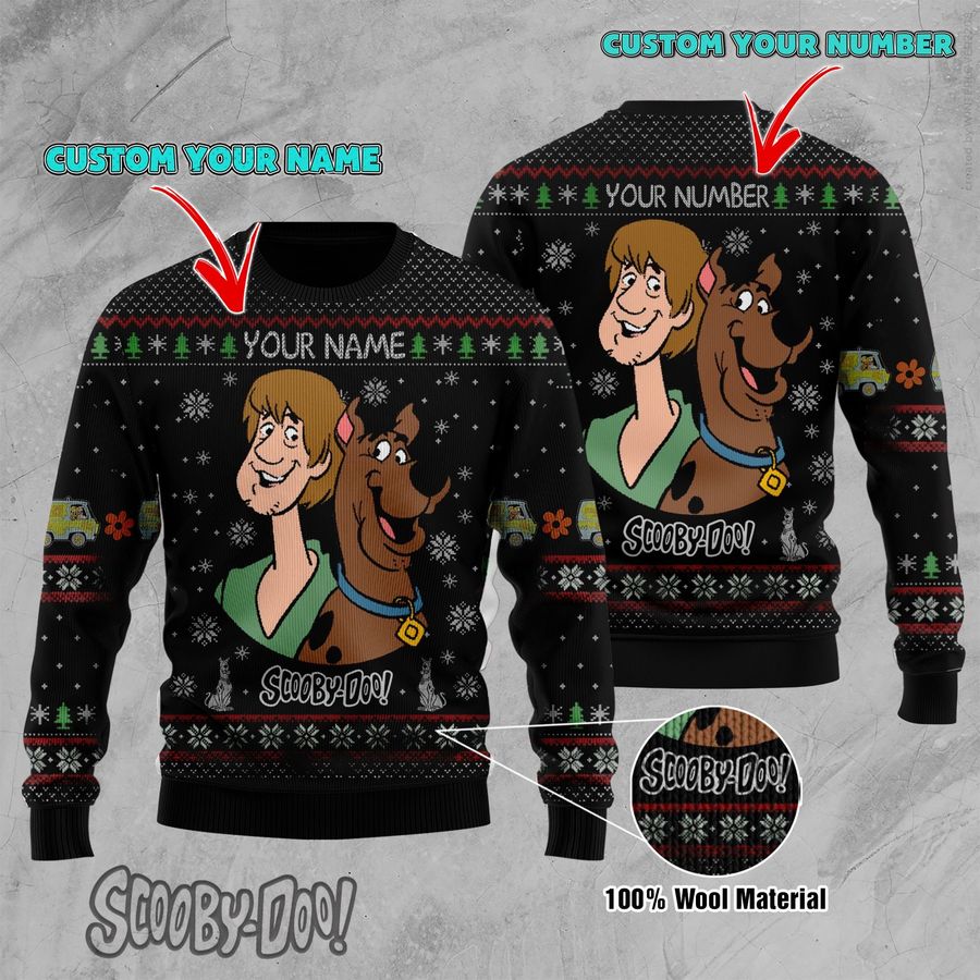 Scooby and Rogers Custom Name Number Ugly sweater