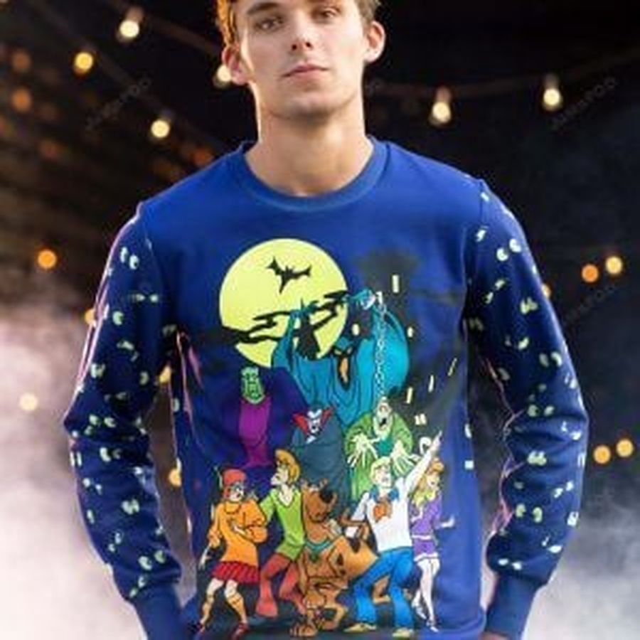 Scooby Doo Glow In The Dark Ugly Christmas Sweater All