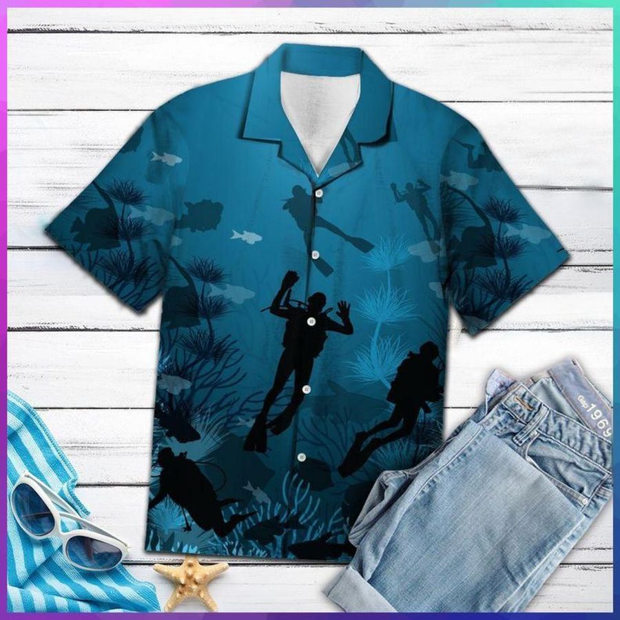 Scuba Diving Hawaiian Shirt Pre11002, Hawaiian shirt, beach shorts, One-Piece Swimsuit, Polo shirt, Personalized shirt, funny shirts, gift shirts