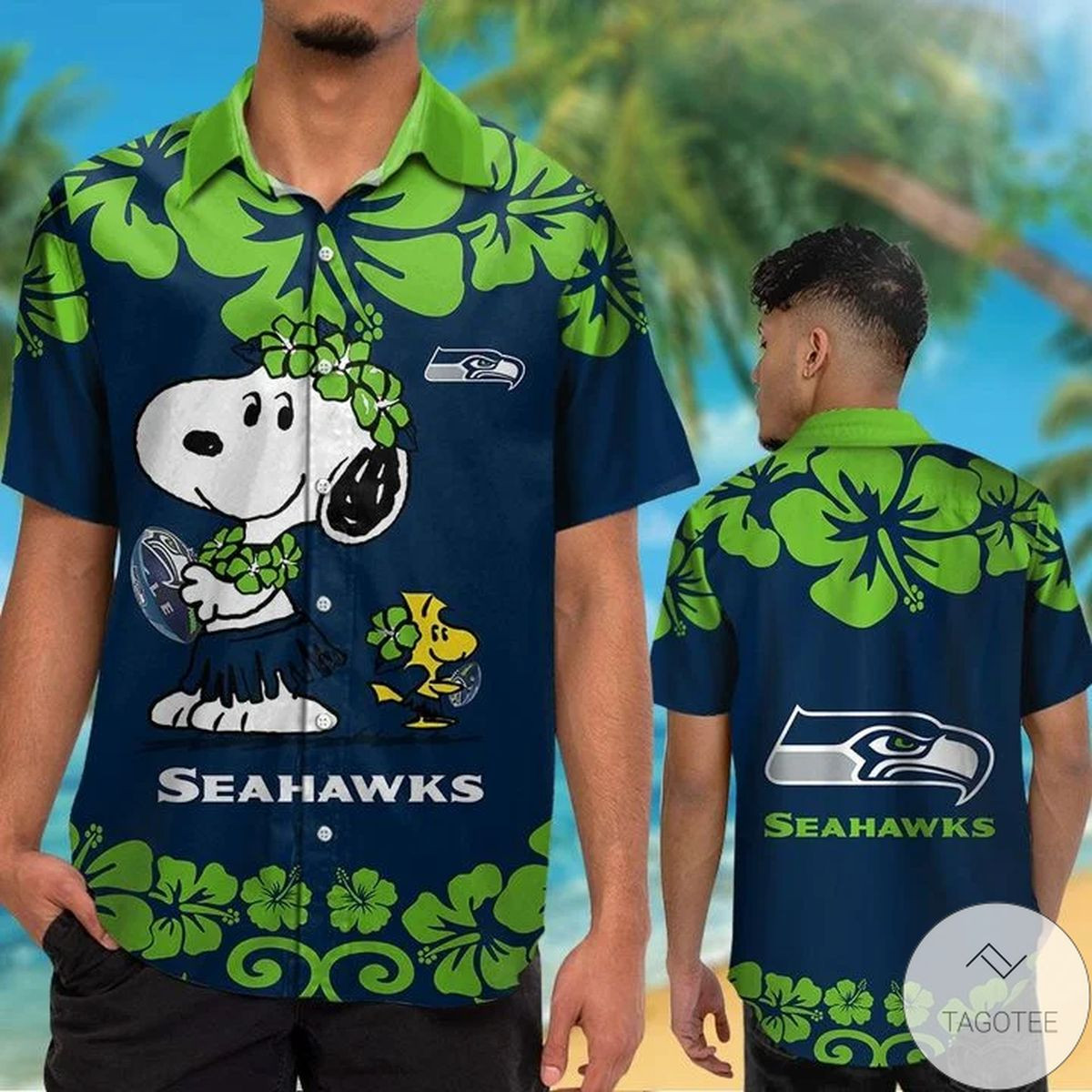 Seattle Seahawks 038; Snoopy Hawaiian Shirt