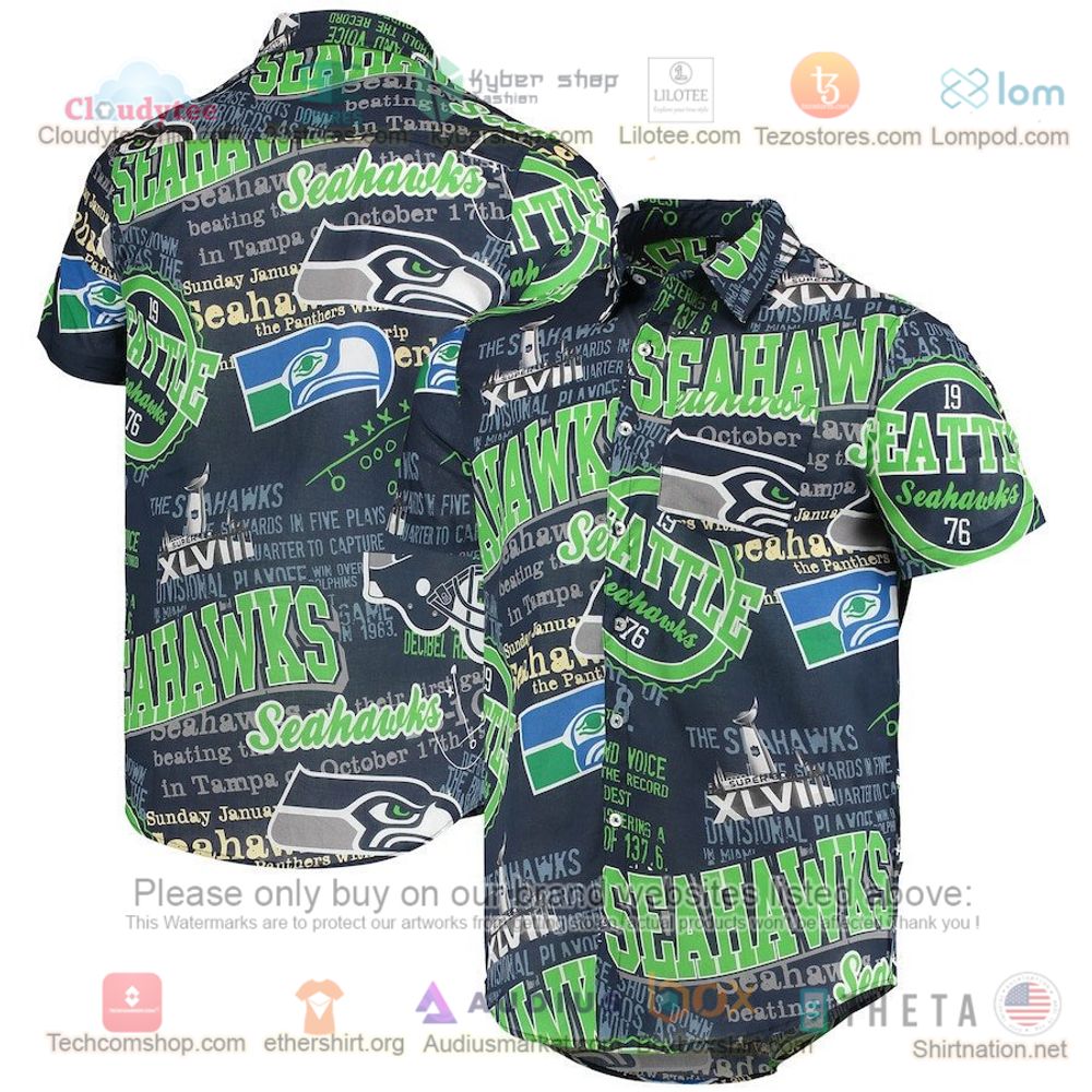 Seattle Seahawks College Navy Hawaiian Shirt – LIMITED EDITION