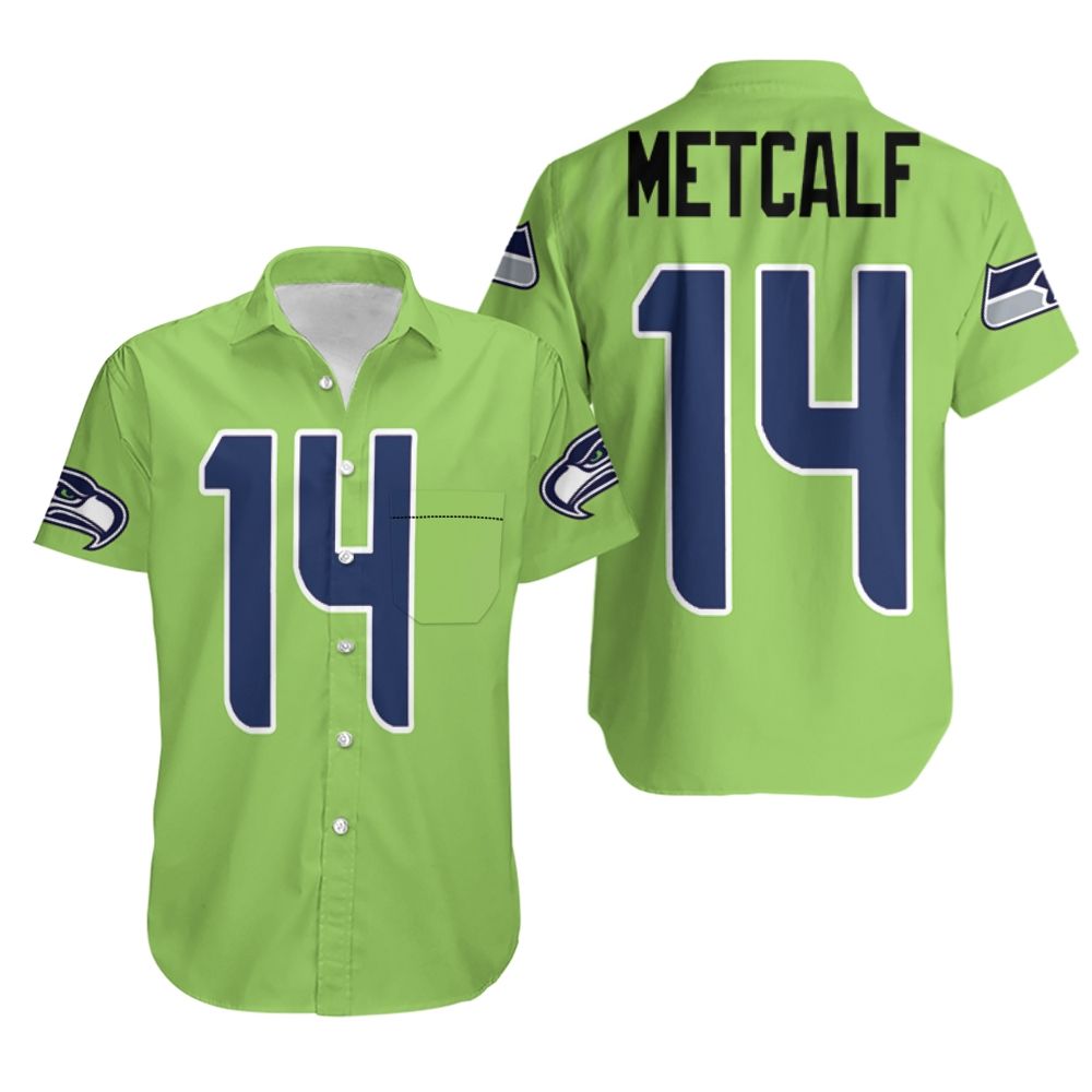 Seattle Seahawks Dk Metcalf Green Color Rush Legend Jersey Inspired Style Hawaiian Shirt