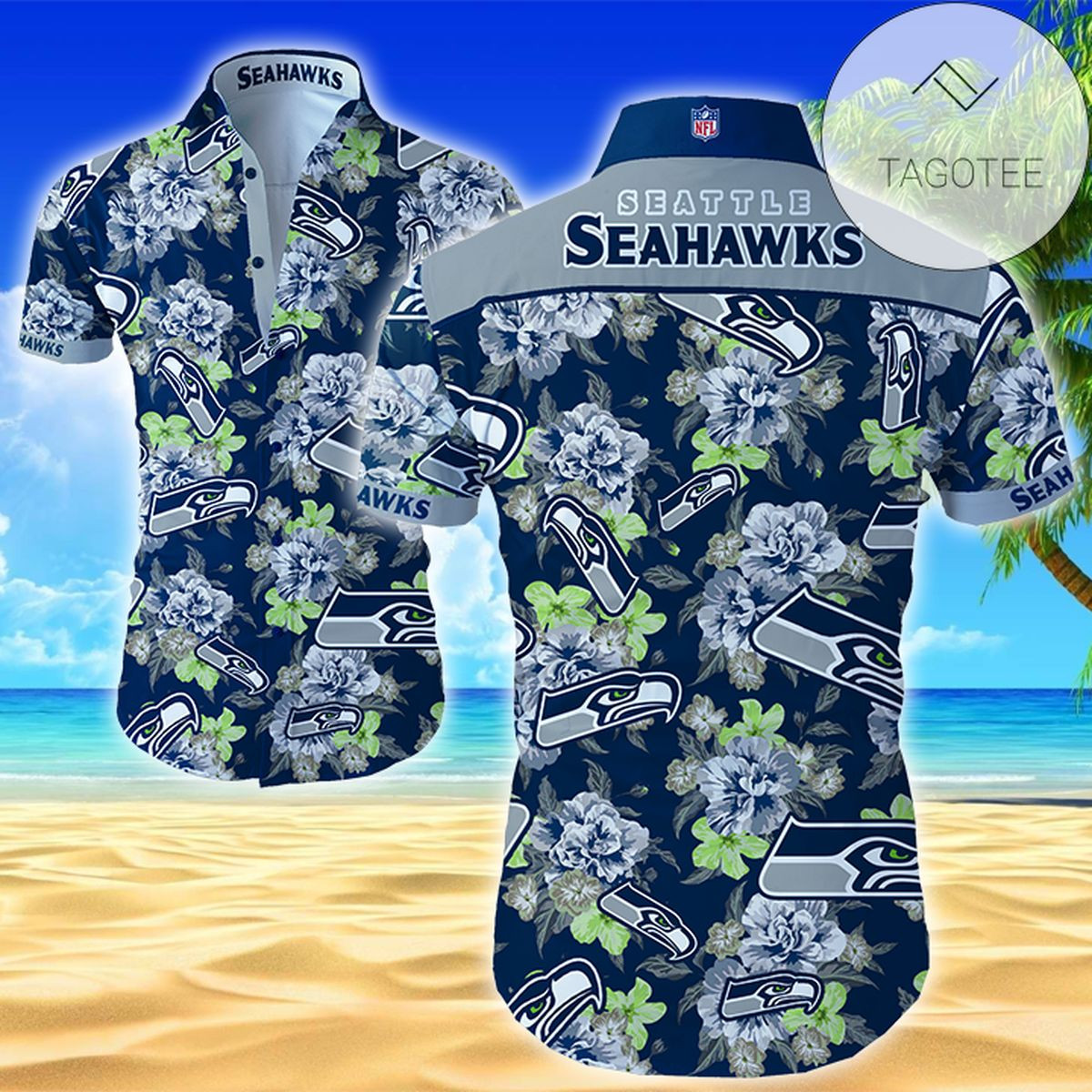 Seattle Seahawks Tommy Bahama Authentic Hawaiian Shirt 2022 Summer Button Up Shirt For Men Hawaiian Summer Trends Shirt 2020