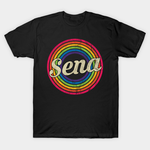 Sena - Retro Rainbow Faded-Style T-shirt, Hoodie, SweatShirt, Long Sleeve