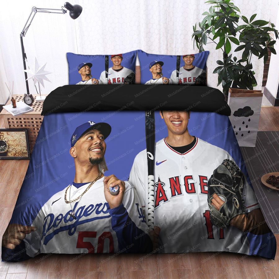Shohei Ohtani Los Angeles Angels And Mookie Betts Los Angeles Dodgers MLB 38 Bedding Sets