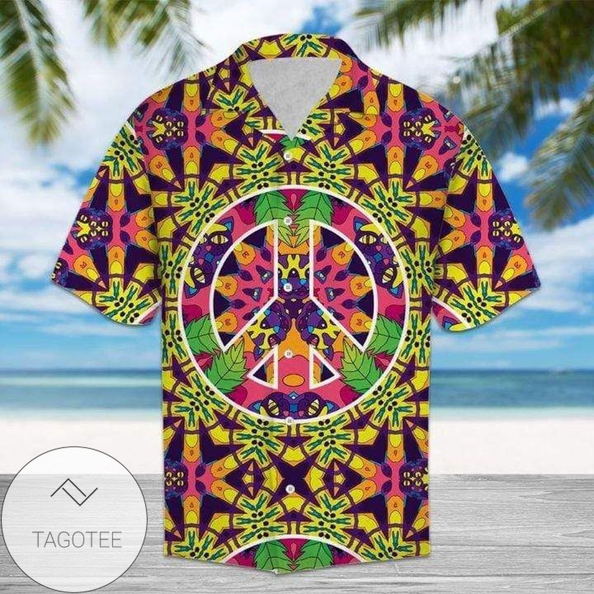 Shop Colorful Hippie Jungle Cats Hawaiian Aloha Shirts Dh
