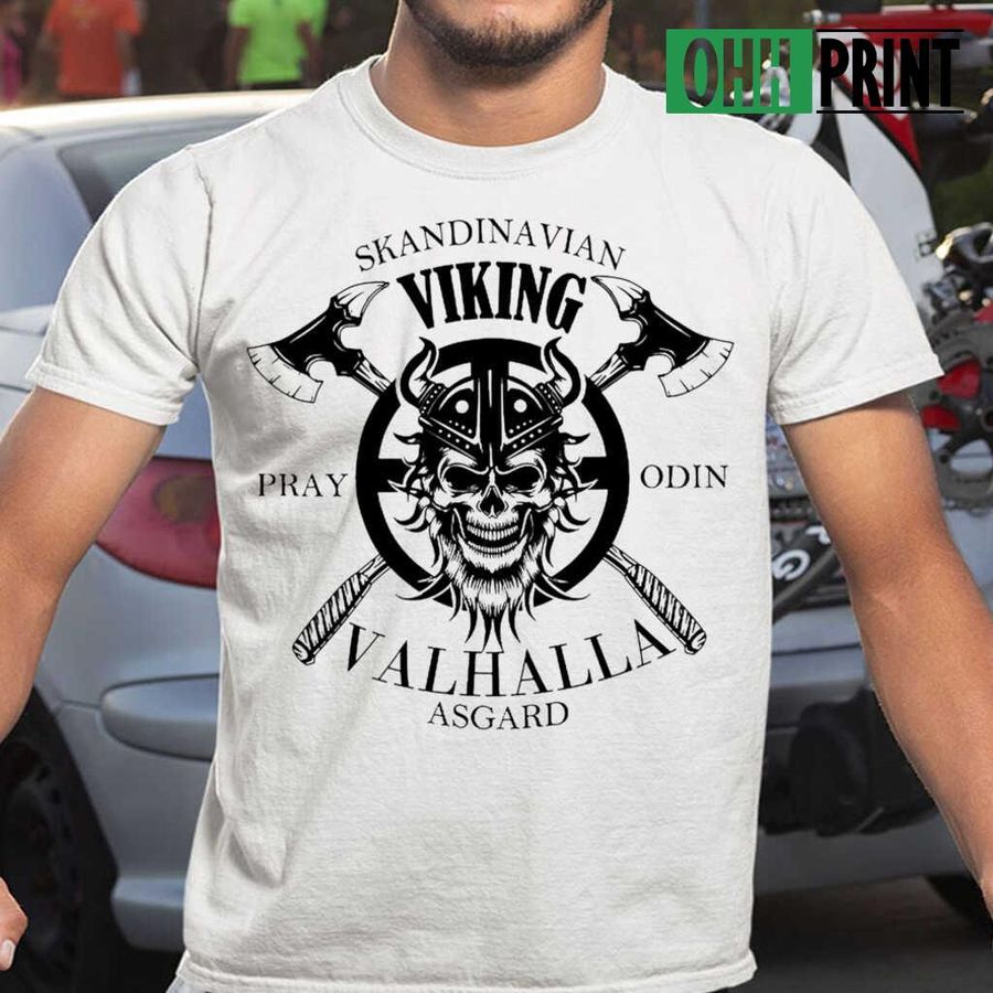 Skandinavian Viking Valhalla Asgard T-shirts White
