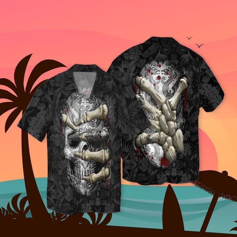 Skeleton 2 For Men And Women Graphic Print Short Sleeve Hawaiian Casual Shirt Y97