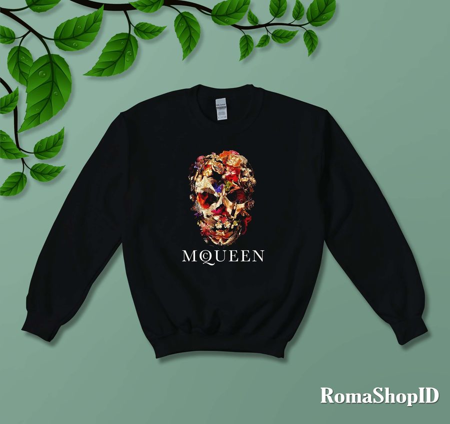 Skeleton Skull Flower Mcqueen Vintage Unisex Sweatshirt